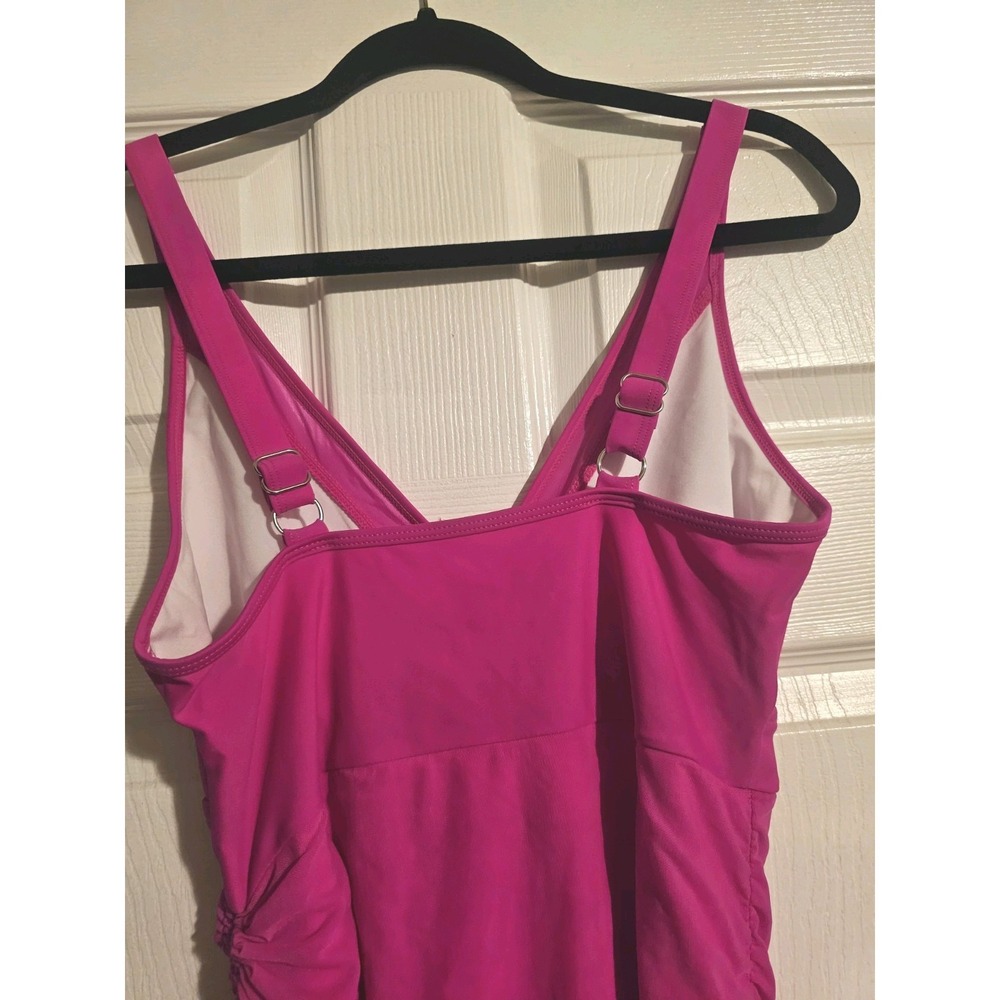 Womens Size M Bathing Suit Slimming Mesh Sheer Sarong Wrap Fuchsia Pink NEW - Picture 11 of 12
